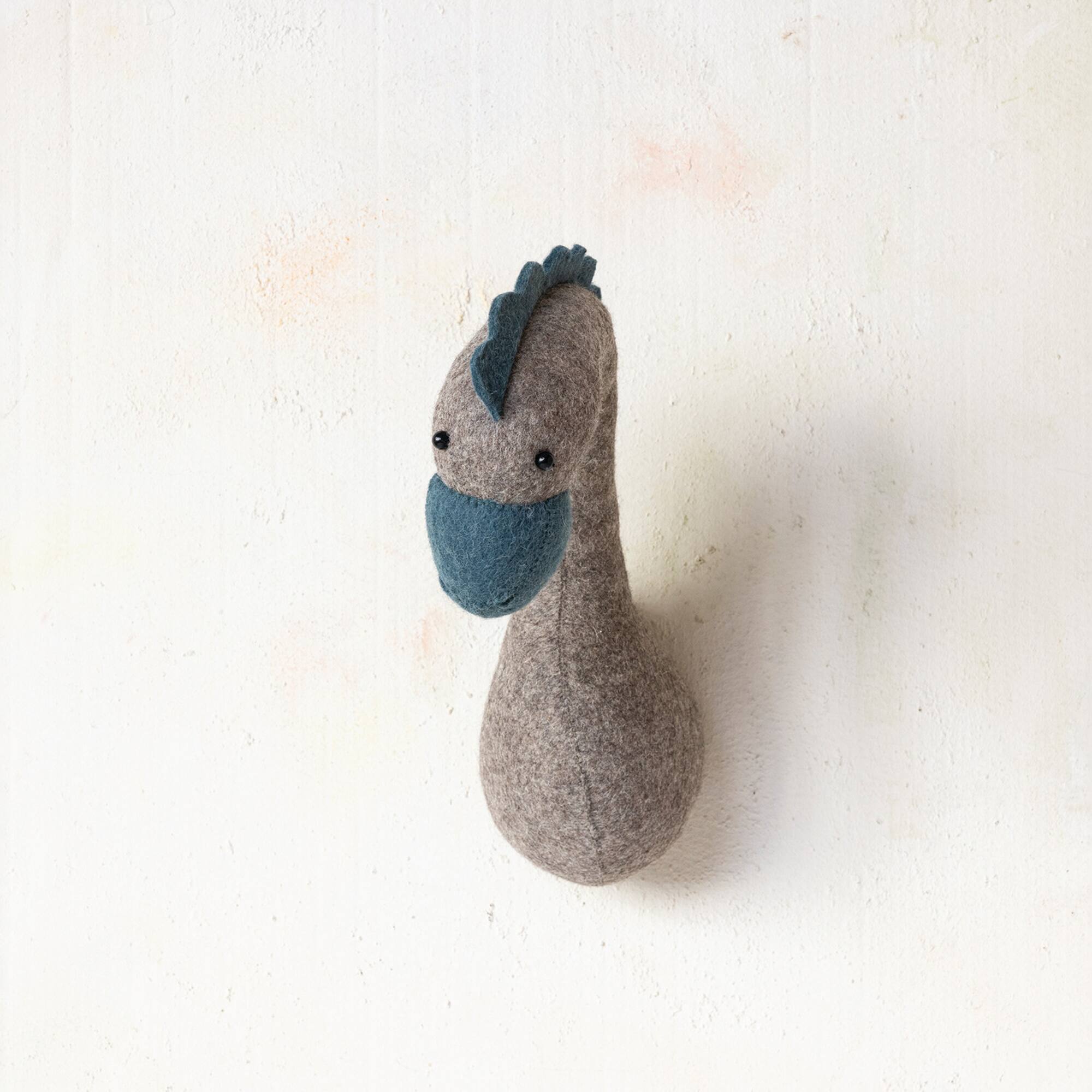 Hello Honey® Gray & Blue Wool Felt Wall Hanging Dinosaur Head Décor